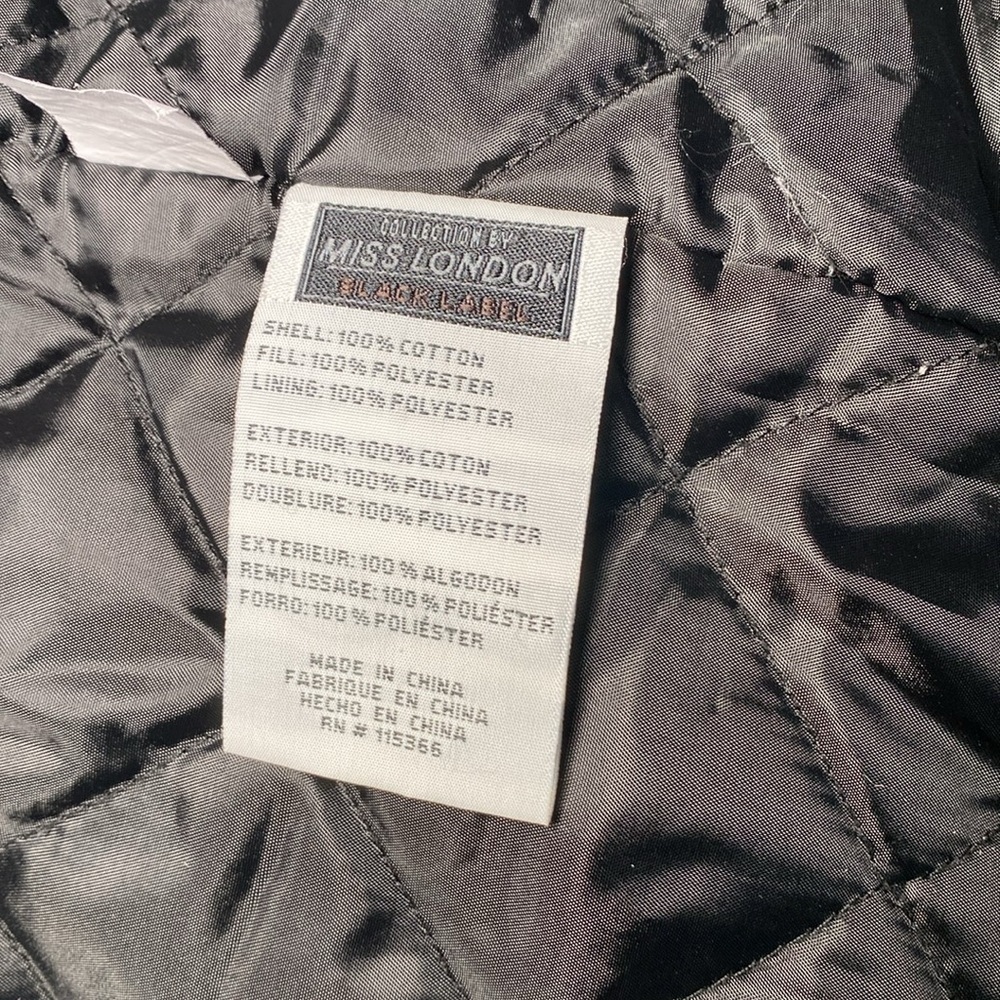 Miss London Faux Fur Hooded Parka Jacket Quilted - Small Black - Picture 8 of 9
